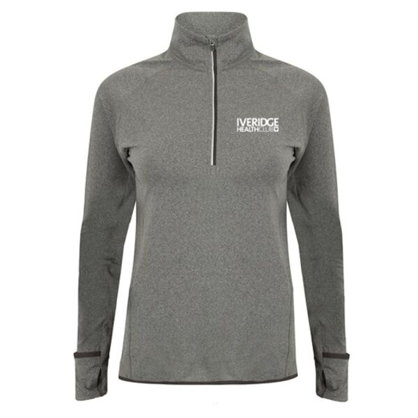 Ladies Long Sleeve Zip Neck Performance Top Thumbnail